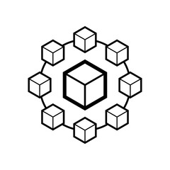 Obraz premium Link of blockchains icon. White background.