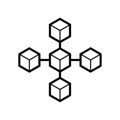 Obraz premium Connection of blockchains icon. White background.