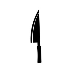 Kitchen knife icon. White background.
