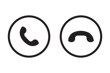 Phone icon set. Call sign. Flat illustration of vector icon on white background