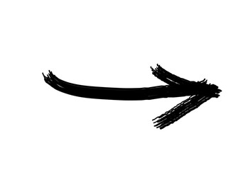 Arrow grunge marker isolated vector icon. Arrow doodle mark. Arrow hand drawn design line.