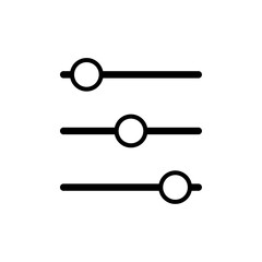 Settings sliders icon. White background.