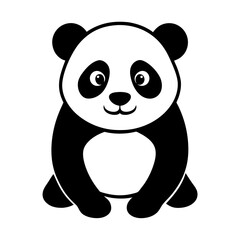 Cute panda silhouette 