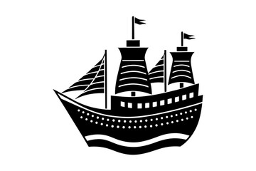 vector illustration of a cute ship