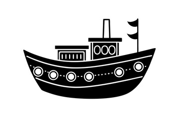 vector illustration of a cute ship