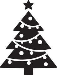 Christmas tree icon vector. Christmas and New Year design elements. silhouettes of christmas tree on white background