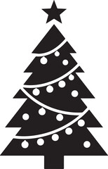 Christmas tree icon vector. Christmas and New Year design elements. silhouettes of christmas tree on white background