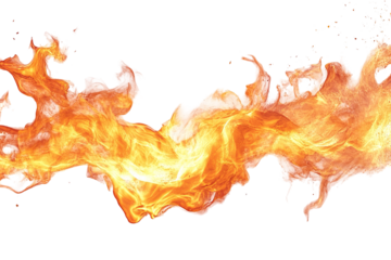 Realistic roaring flame isolated on transparent background, ultra-high-resolution PNG cutout perfect for cinematic VFX overlays, dramatic poster design, scorching text effects, and fiery photo
