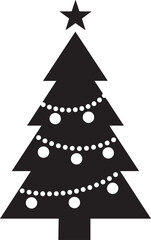 Christmas tree icon vector. Christmas and New Year design elements. silhouettes of christmas tree on white background