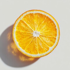 a slice of orange on a white background