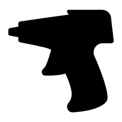 Silhouette image of a power tool or drill with a trigger handle