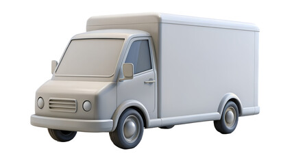 Cartoon delivery truck mockup isolated on transparent background
