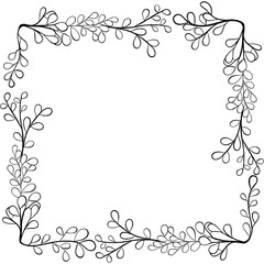 Vintage ornate floral frame vector illustration with elegant leaf and swirl patterns