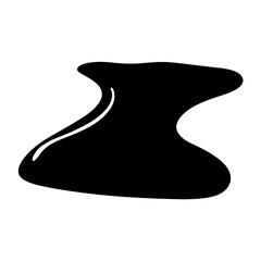 Abstract black silhouette illustration with an organic shape on white background