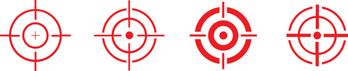Target icon set.target icon on isolated background. Crosshair icon in black.Editable Stroke, Pixel Perfect, Stock Illustration. Goal symbol collection. Darts icon. Hitting the bullseye icon line.