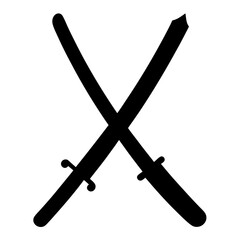 Crossed Swords Silhouette Depicting Medieval Weapons with Blades and Hilt Details