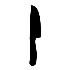 Sharp chef knife silhouette for culinary preparation and food industry illustration