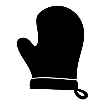 recommend clip art: Black oven mitt for baking and kitchen safety vector design element