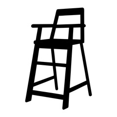 Silhouette of a lifeguard chair symbolizing safety and watchfulness on duty