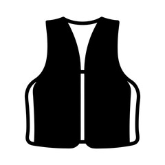 Stylized Vector Illustration of a Sleeveless Vest or Waistcoat in Black