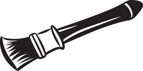 Paintbrush Illustration Close Up Black and White Realistic Minimalist Style for Artistic Concepts
