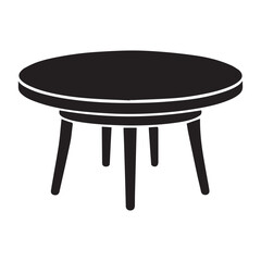 wooden table isolated on white icon silhouette vector illustration isolated on white
