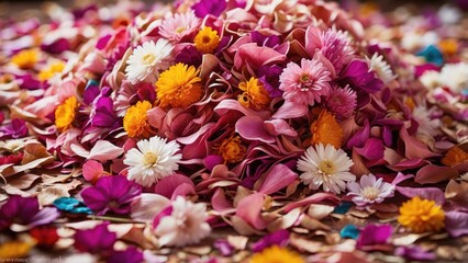Vibrant Abstract Wallpaper Featuring Red and Blue Flowers