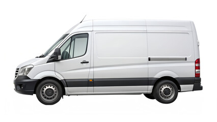 White delivery van isolated on transparent background