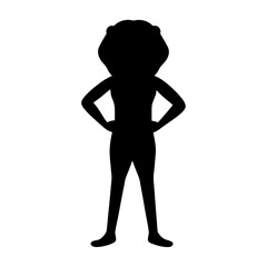 Powerful female figure in confident pose with hands on her hips silhouette