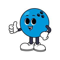 Vector Bowling Ball Character Thumbs Up