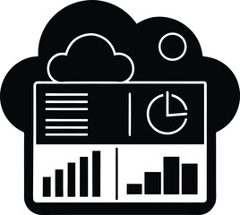 Business Cloud Solutions Dashboard Illustration vector silhouette