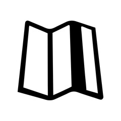 Minimalist icon of a folded map, suggesting travel and exploration activities