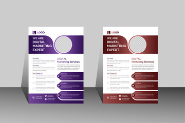 Digital Marketing Flyer Template | Corporate Business Promotion Design (AI, EPS)