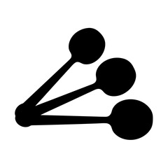 Black and white share icon with three nodes connecting to one