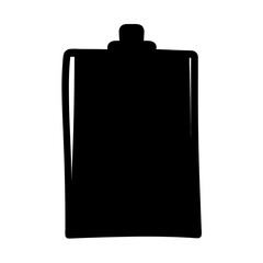 Black silhouette illustration of a simple blank clipboard on white background