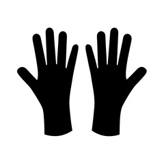 Pair of black human hands graphic illustration on isolated white background