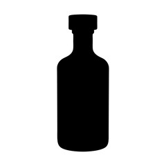 Black silhouette of a bottle with a short neck and cap