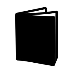 Black and White Minimalist Illustration of an Open Book Icon Design