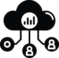 Vector of Cloud Based CRM Platform Interface silhouette