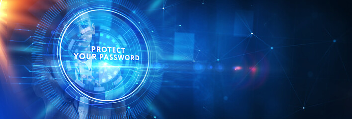 Fototapeta premium Secure internet access and personal information security. PROTECT YOUR PASSWORD.