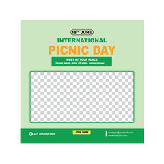 International Picnic Day 18 June, International Picnic Day 18 June vector design, International Picnic Day 18 June template, Print