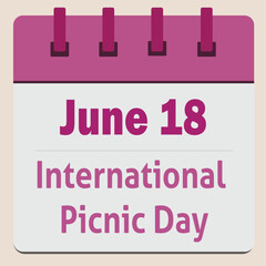 International Picnic Day Announcement Reminder Calendar 

