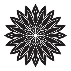 black and white flower icon silhouette vector illustration 