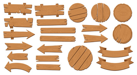 Collection of Various Wooden Signage Elements For Design Projects And Decoration Ideas