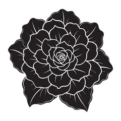 vector illustration of a rose icon silhouette vector illustration 