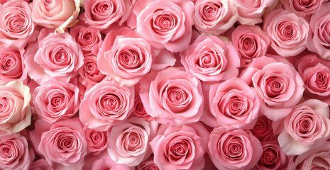 Beautiful arrangement of pink roses creates romantic and elegant floral background, perfect for celebrations and special occasions. soft petals and vibrant color evoke feelings of love and joy