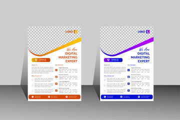 Digital Marketing Expert Flyer Design Template &ndash; Business Promotion & Agency Brochure Layout (AI, EPS, PSD)