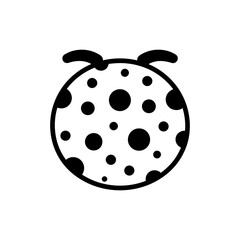 Black Lined Icon of Polka-Dot Cutie with Floating Eyebrows