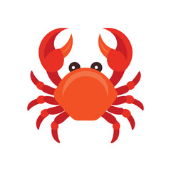 Cute cartoon crab vector illustration red orange color simple design
