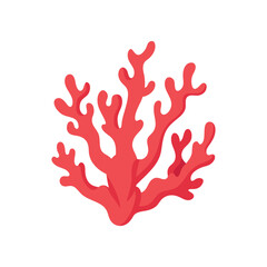 Naklejka premium Stylized red coral vector illustration aquatic sea life marine biology element
